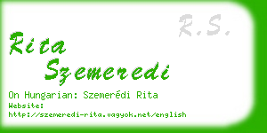 rita szemeredi business card